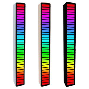 Nattljus 32 Bit RGB Musiknivåindikatorlampa Röstljudkontroll Ljudspektrum Display Rhythm Puls Färgrik Signal