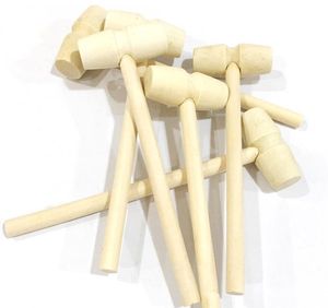 Wood Mini Hammers Cake Small Little Wooden Hammer Children Flat Toy