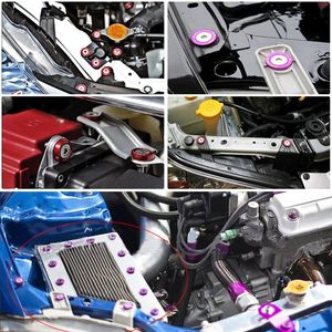 70pcs 7 Color Mixed Aluminum JDM Fender Washers and M6 Bolt Car Modified Hex Fasteners Fender Washer Bumper Engine Concave Screws279W