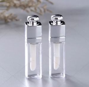 3 ml ABS-Kunststoff-Lippenglasur, leere Tube, heiße silberne Mini-Flasche, transparent, selbstgemachter Glanz