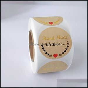 500 Stück/Rolle „Love Thank You“ selbstklebende Aufkleber, Etiketten, 2,5 cm, Umschlag, Siegel, Paket, Farbe, Party-Aufkleber, 7C2Z D