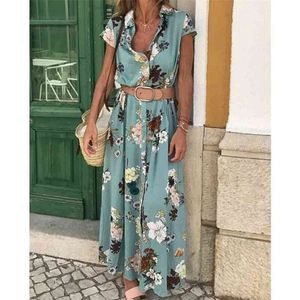 Kayotuas Женское платье Boho Maxi Long Beach Floral Print Sundress Летняя вечеринка Элегантная Повседневная Старинная Свободная улица 210522