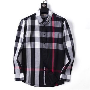 Męskie Koszule Top Mały Koń Jakość Bbrry Haft Bluzka Z Długim Rękawem Color Slim Fit Casual Biznesowa Odzież Długą Rękaw Solution Wielokrotnie Kolor M-3XL # 14