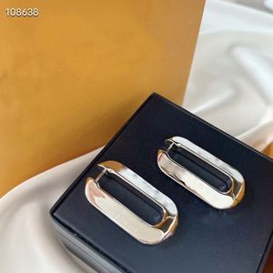 wholesaler classic style advanced vintage copy Huggie for woman brand designer highest counter quality retro 18k brass gold plated 925 silver needle Couple Hoop