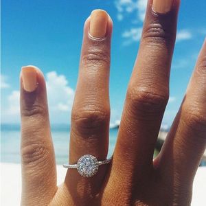 Anéis de cluster cúbico zircônia casamento / noivado rosa cor ouro anel de dedo de cristal austríaco para mulheres moda marca jóias dwr319