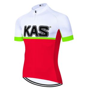 팀 Kas Maillot Ciclismo 레트로 여름 빠른 건조 통기성 사이클링 저지 슬리브 루마 Ciclismo 사이클링 티셔츠