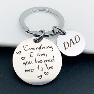 Keychains DoraDeer Alloy Key Chain Men DAD Everything Iam Holder Creative Letter Color Ring Pendant For Father Day Gifts