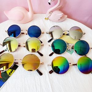 Óculos de sol clássicos da DHL meninas espelhos coloridos infantis copos de protetor solar moldura de metal crianças viagens compras Óculos 9 cores