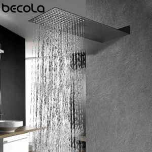 BECOLA Bathroom Shower Heads Into The Wall Concealed Shower Nozzle Ultra Thin Stainless Steel Shower Head Faucet BR-9906 H1209