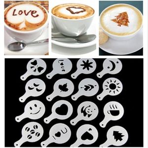 16 Pcs Foam Latte Art Stencils Barista Template for Decorating Oatmeal Cupcake Cake Cappuccino Hot Chocolate for Adult Kids Children