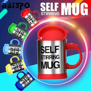 Baispo 400ml caneca Automático elétrico automático auto mistura caneca caneca automática da mistura do leite de café da caneca do chá de aço inoxidável de aço inoxidável 210409