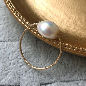 天然バロック様式の真珠14kゴールド充填ナックルリングMujer Bague Femmeの手作りミニマリズムジュエリー