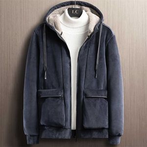 Marca de inverno espesso quente jaqueta de lã homens com capuz windbreaker roupas macio veludo casacos térmicos tamanho grande 6xl 7xl 8xl 211214