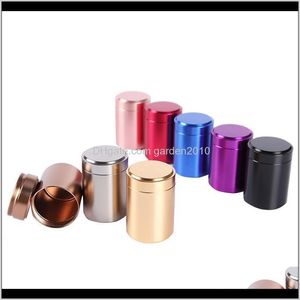 Boxes & Bins 80Ml Mini Metal Jewelry Storage Box Aluminum Can Travel Portable Container Small Jar Sugar Coffee Caddy Organizer Lwj4A 1Im7O