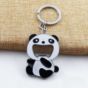 Portable Cute Panda Bottle Opener Key Chain Creative Novely Beer Soda Key Ring Opener Holiday Outdoor Beer Bar Tool Accessories G1019
