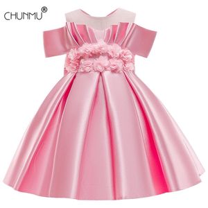 Kwiat Girl Dress Baby Princess Sukienki Dla Dzieci Dziewczyny Party Wedding Vestidos Infant Tutu Kid Christmas Clothes 210508