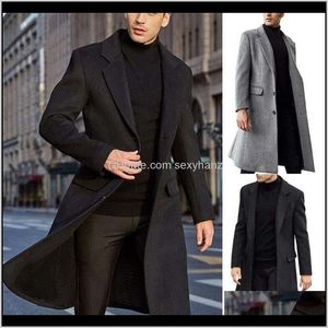 Blends Outerwear & Clothing Apparel Drop Delivery 2021 Coats Mens Overcoat Wool Winter Trench Coat Thick Warm Long Jacket Formal Outwear Wora