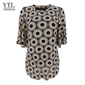 Women Top Paisley Pattern Printed Elegant T-shirt Bell Sleeve Summer Soft Tops Ladies Casual Tee Shirt H375 210401