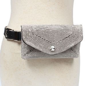 Designer de luxo Pochete Women Women Rhinestone Ciist Bag Money Pouch
