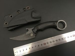 Bastinelli Picolomako Düz Bıçak Pençe Karambitler Sabit Bıçak D2 Çelik Siyah G10 Kolu Survival EDC Aracı Avcılık Açık Kamp Bıçaklar