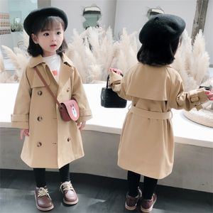 Nova Primavera Outono Tench Casacos Childrens Outerwear Moda Menina Longa Casaco Criança Jaqueta De Bebê Windbreaker Crianças Roupas 20220302 H1