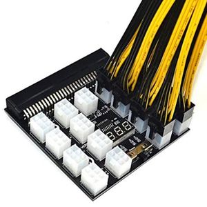 PCI-E 12/17 Pins Power Adapter Servidor Fornecimento Breakout para 1200W 750W PSU GPU BTC Mining Cables Conectores