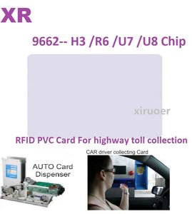 Blank UHF Access Control RFID-kort ISO 860-960MHz Glass Gen 2 9962-H9 Chip Card eller R6 U7 U8 Chip Cards Long Range Park Parkeringssystem för Highway Toll Collection