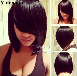 Moda corto nero/marrone chiaro BOB parrucche sintetiche capelli lisci naturali perucas per donne nere parrucca cosplay afro fabbrica diretta