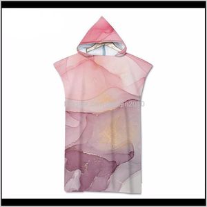 Летний Праздник с капюшоном Beach Microfiber Мраморная печать Изменение халата Poncho Surf Towel для плавания Eductooor Халат гидрокостюм 0nftu YH1BE