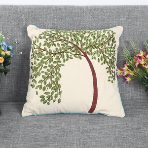 Embroidery Flowers Pattern Throw Pillow Cushion Cover Home Decoration Sofa Bed Decor Decorative Pillowcase 5401 Q2