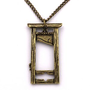 Personality Men Guillotine Necklaces Vintage Jewelry French Revolution Creepy Halloween Art Pendant Necklace Gifts