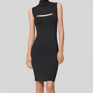 Mulheres Sexy Designer Hollow Out Tanque Preto Bandage Dress Senhoras Elegante Celebridade Bodycon Party Vestido 210527