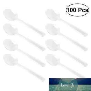 100 PZ Mini Cucchiai di Plastica Trasparente Posate Usa E Getta Cucchiai Utensile Da Cucina Per Gelatina Gelato Dessert Antipasto