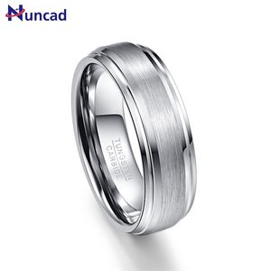 Nuncad Fashion Simple Men's 7mm Tungsten Carbide Ring Matte Finish Wedding Engagement Band Storlek 6 till 14 211217