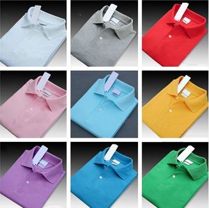 Marca de roupas masculinas polos camisas masculinas crocodilo grande pequeno cavalo bordado negócios casual sólido masculino polo camisa de manga curta tamanho grande S-6XL alta qualidade w2