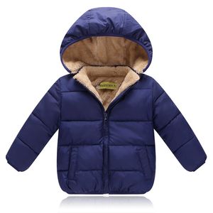 Шерстяные мальчики для девочек, открытый зимние куртки, хлопчатобумажные детские одежды