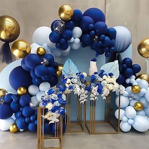 1set Macaron Blue Balloon Arch Flower Link Day Picnic Engagement Wedding Birthday Party Blue Themed Decoration