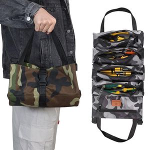 Stuff Sacks Multi-Purpose Tool Roll Up Bag Wrench Pouch Screwdriver Plier Repair Hand Tools Organizer Hanging Zipper Carrier Tote