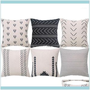 Bedding Supplies Textiles Home & Gardengeometric Pillow Case Set Of 6 - Decorative Cotton Sofa Square Cushion Er, X 45 Cm1 Drop Delivery 202
