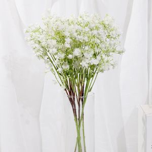 Latex Baby's Breath Artificial Flowers Branch Long Wedding Home Decor White Silicone Gypsophila Fake Flowers Party Arrangement