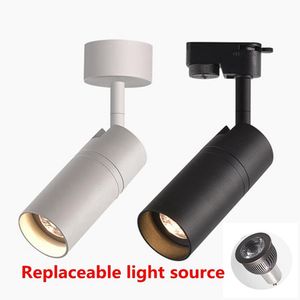 Wholesale surface mounted track lighting for sale - Group buy Ceiling Lights Surface Mounted COB Spotlight Led Track Light GU10 Replaceable Source k k k W W W Voltage v v
