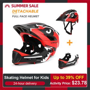 Lixada Casco da bici integrale staccabile per bambini Sport per bambini Bambino Ciclismo mtb Casco da pattinaggio a rotelle per skateboard P0824