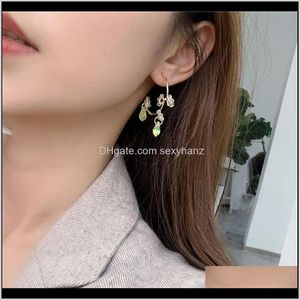 Earrings Drop Delivery 2021 Korea Color Crystal Irregular Tassel Flowers Earring For Women Wedding Fashion Jewelry Pendant Hypoallergenic Gif