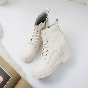 Women Boots Platform Shoes Triple Black White Womens Cool Motorcycle Boot Leather Shoe Trainers Sports Sneakers Size 34-39 07