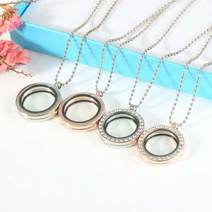 Wholesale rhinestone decor for sale - Group buy Pendant Necklaces Women Rhinestone Inlaid Living Memory Floating Charm Round Glass Locket Necklace Jewelry Decor Accessory Valentine s Day P