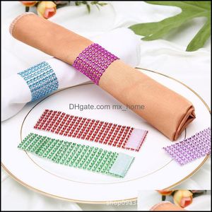 Aessory kök, matbar hem trädgård rhineston ringar plastspänne mesh wrap servettring servetthållare el bröllop aessory tabell d