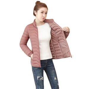 Jaqueta de inverno Mulheres vermelhas 6 cores L-6XL Plus Size Outono Coreano Curto Slim Light Fino Down Coats Feminina LR832 210531