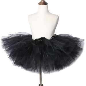 Black Skirt Tutu for Girls Tulle Skirt Child Baby Children Fluffy Tutus for Dancing Birthday Party Ball Gown Skirts Solid Color 210331