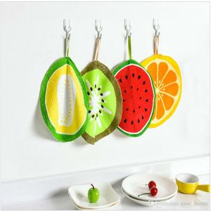 Dish Cloth Wiping Napkin Lovely Fruit Print Hanging Kitchen Hand Towel Microfiber Towels Quick-Dry Cleaning Rag