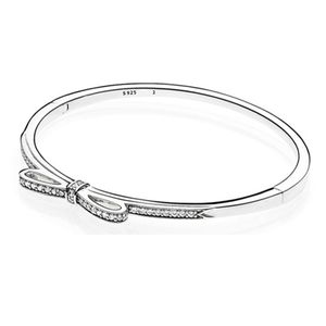 NUOVO 2021 100% 925 Sterling Silver Bow Bracciale Fit fai da te originale Fshion gioielli Gift111111